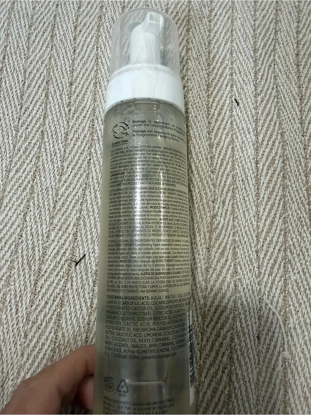 Bond Therapy Conditioning Foam - Clear